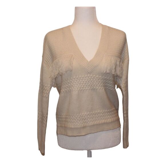 Jack by BB Dakota Sweaters - Jack by BB Dakota V -Neck knit Cream Pullover Sweater Boho Women Size XS